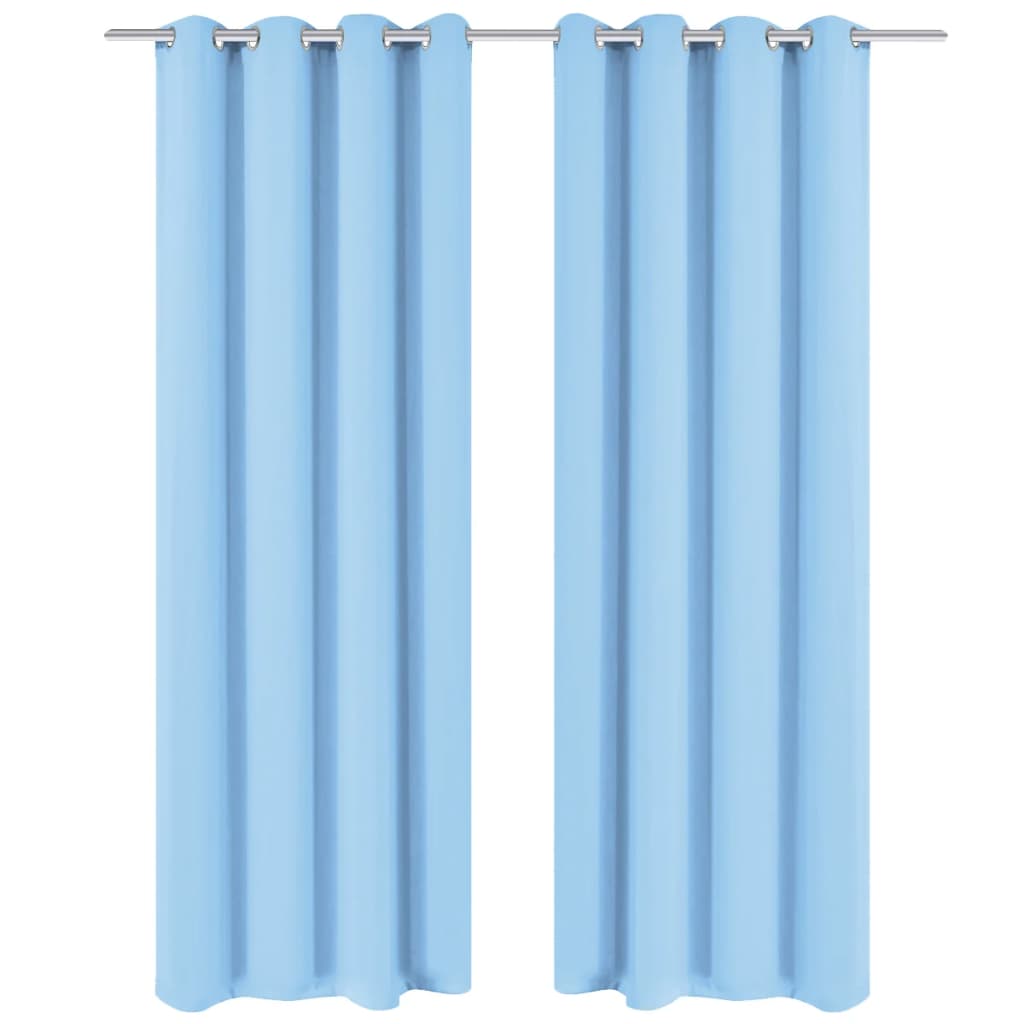 Gordijnen met metalen ringen 135 x 245 cm 2 stuks (zwart)