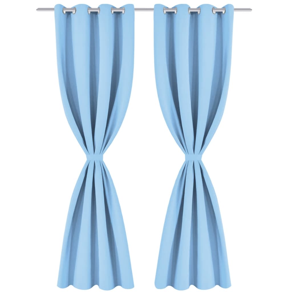 Gordijnen met metalen ringen 135 x 245 cm 2 stuks (zwart)