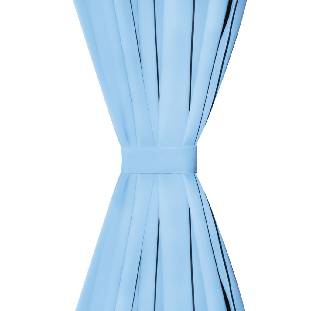 Gordijnen met metalen ringen 135 x 245 cm 2 stuks (zwart)