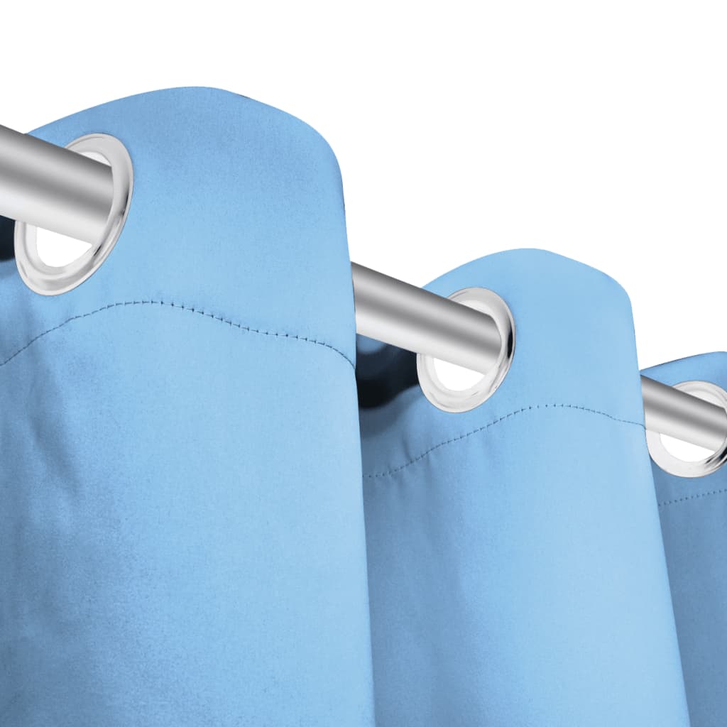 Gordijnen met metalen ringen 135 x 245 cm 2 stuks (zwart)