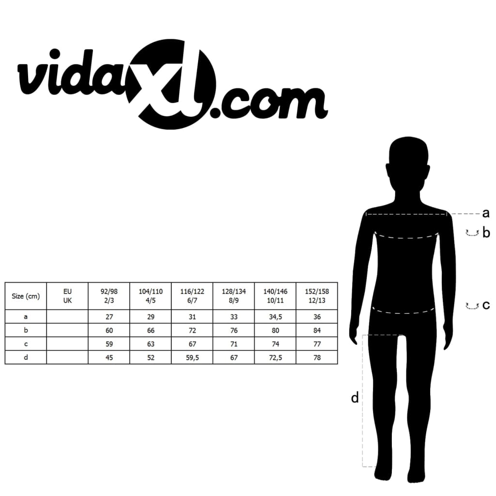 vidaXL Driedelig kostuum voor kinderen maat 116/122 zwart