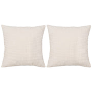vidaXL Sierkussenset 45x45 cm velours gebroken wit 2-delig