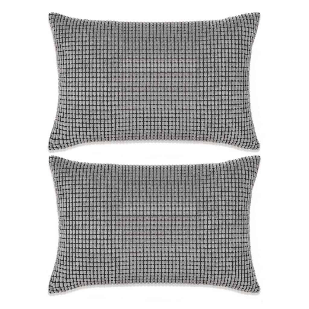 vidaXL Sierkussenset 45x45 cm velours gebroken wit 2-delig