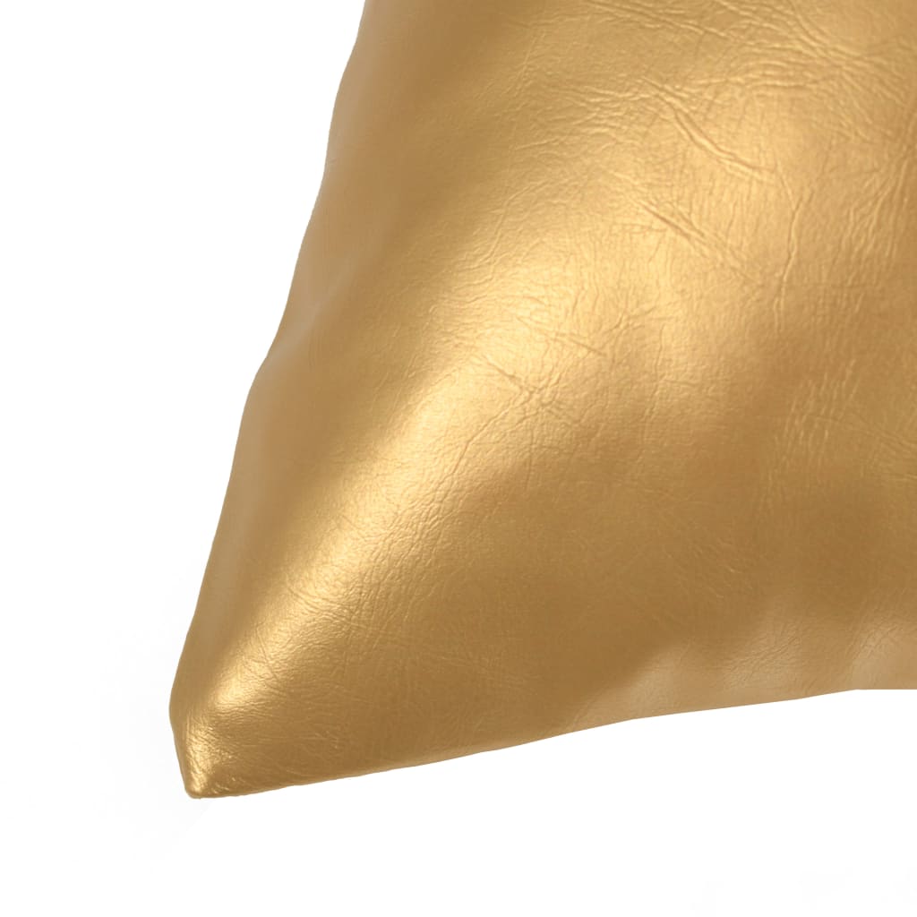 vidaXL Sierkussenset 45x45 cm PU goud 2-delig