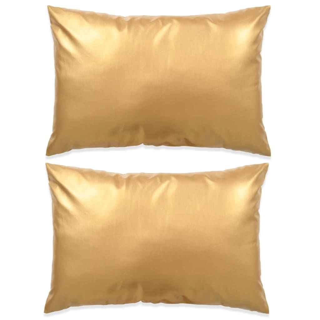 vidaXL Sierkussenset 45x45 cm PU goud 2-delig