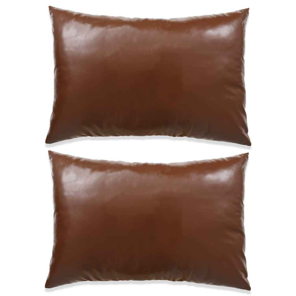vidaXL Sierkussenset 45x45 cm PU goud 2-delig