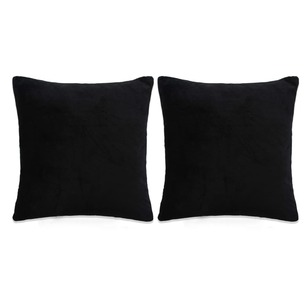vidaXL 2-delige Sierkussenset 45x45 cm stof zwart