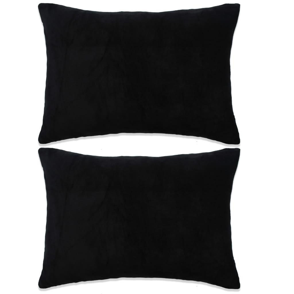 vidaXL 2-delige Sierkussenset 45x45 cm stof zwart