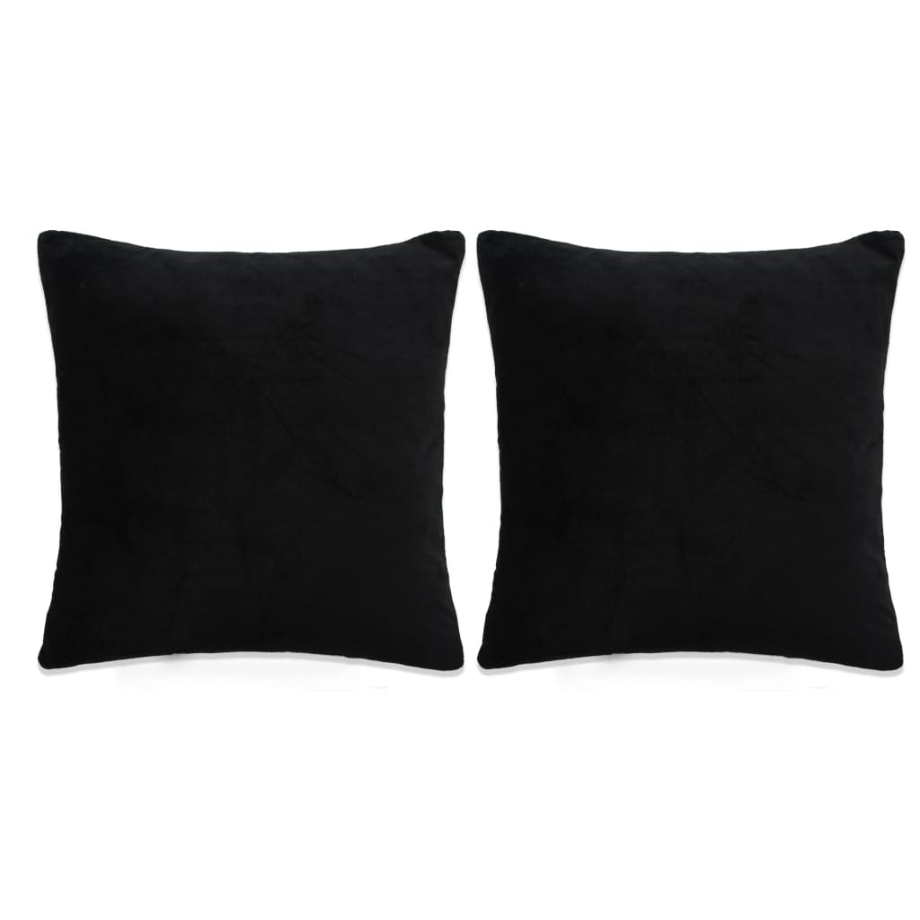 vidaXL 2-delige Sierkussenset 45x45 cm stof zwart
