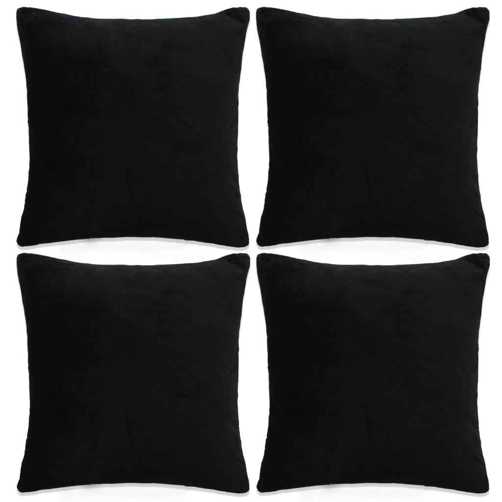 vidaXL Kussenhoezen 4 st 40x40 cm stof zwart
