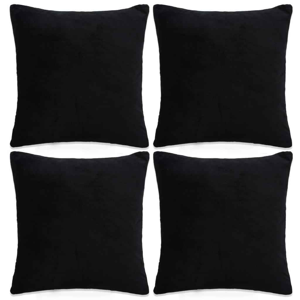 vidaXL Kussenhoezen 4 st 40x40 cm stof zwart
