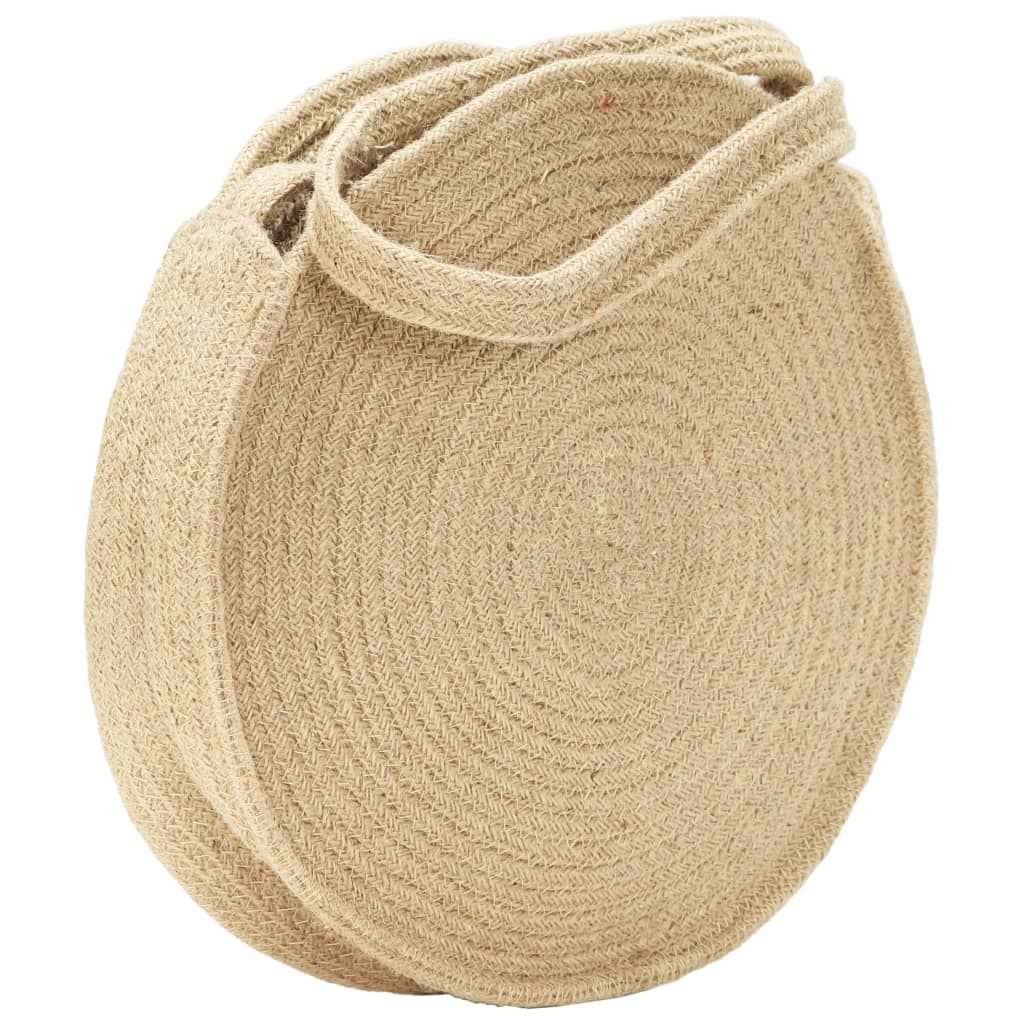 vidaXL Schoudertas rond handgemaakt jute natuurlijk