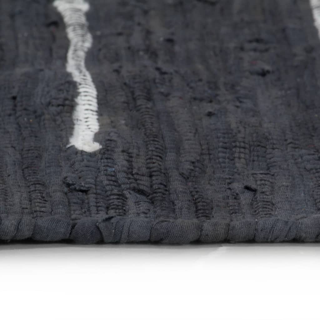 vidaXL Vloerkleed chindi handgeweven 80x160 cm katoen antraciet