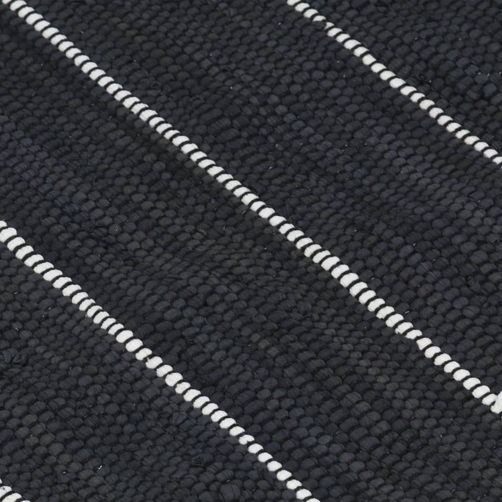 vidaXL Vloerkleed chindi handgeweven 80x160 cm katoen antraciet