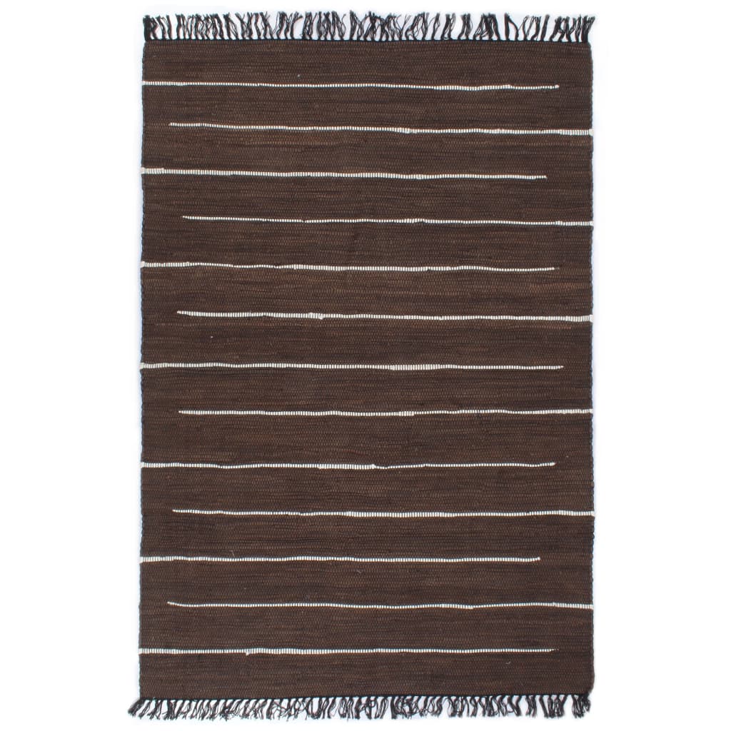 vidaXL Vloerkleed chindi handgeweven 80x160 cm katoen antraciet