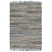vidaXL Vloerkleed chindi handgeweven 80x160 cm denim jute meerkleurig