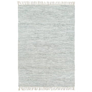 vidaXL Vloerkleed chindi handgeweven 80x160 cm leer lichtgrijs