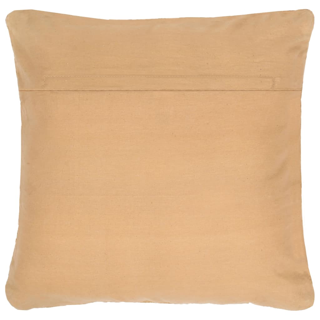 vidaXL Kussens 2 st chindi 45x45 cm leer en katoen tan