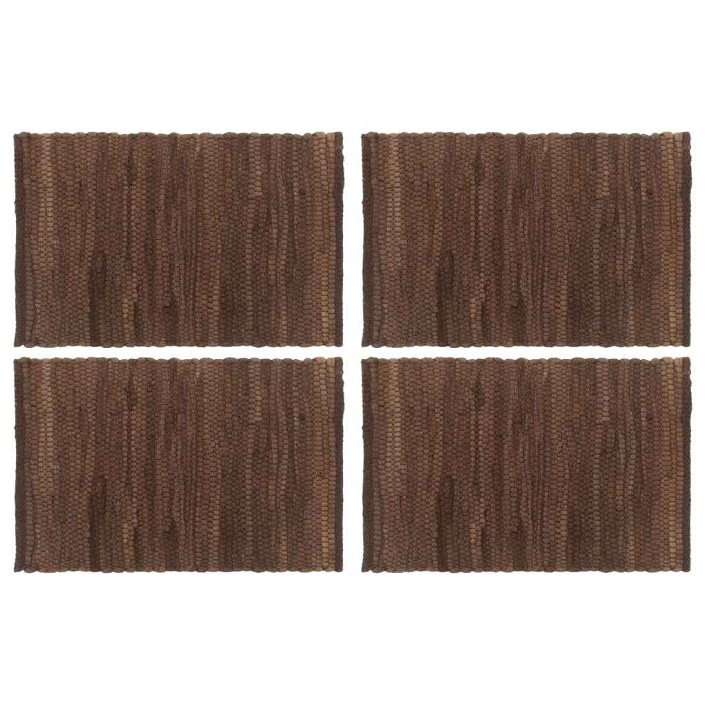 vidaXL Placemats 4 st chindi 30x45 cm katoen bruin