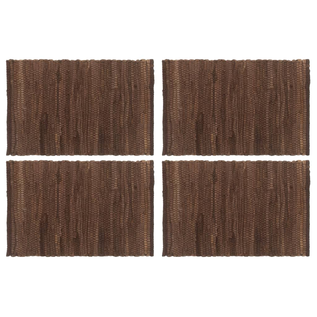vidaXL Placemats 4 st chindi 30x45 cm katoen bruin