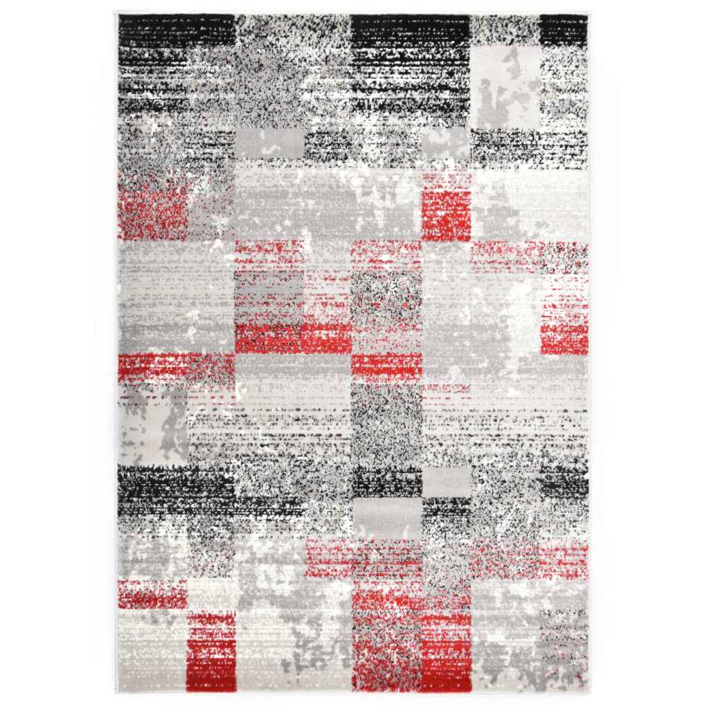 vidaXL Vloerkleed 160x230 cm PP grijs en rood