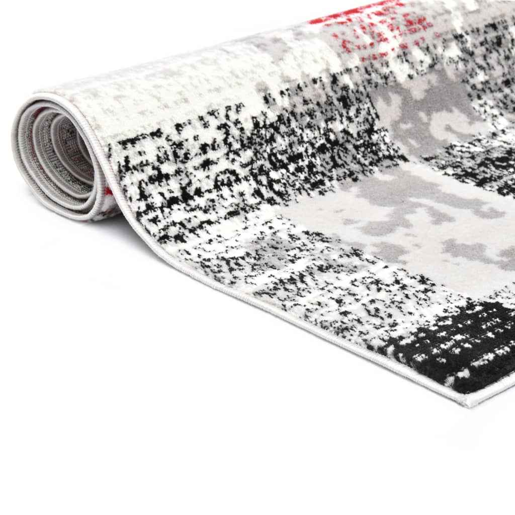 vidaXL Vloerkleed 160x230 cm PP grijs en rood