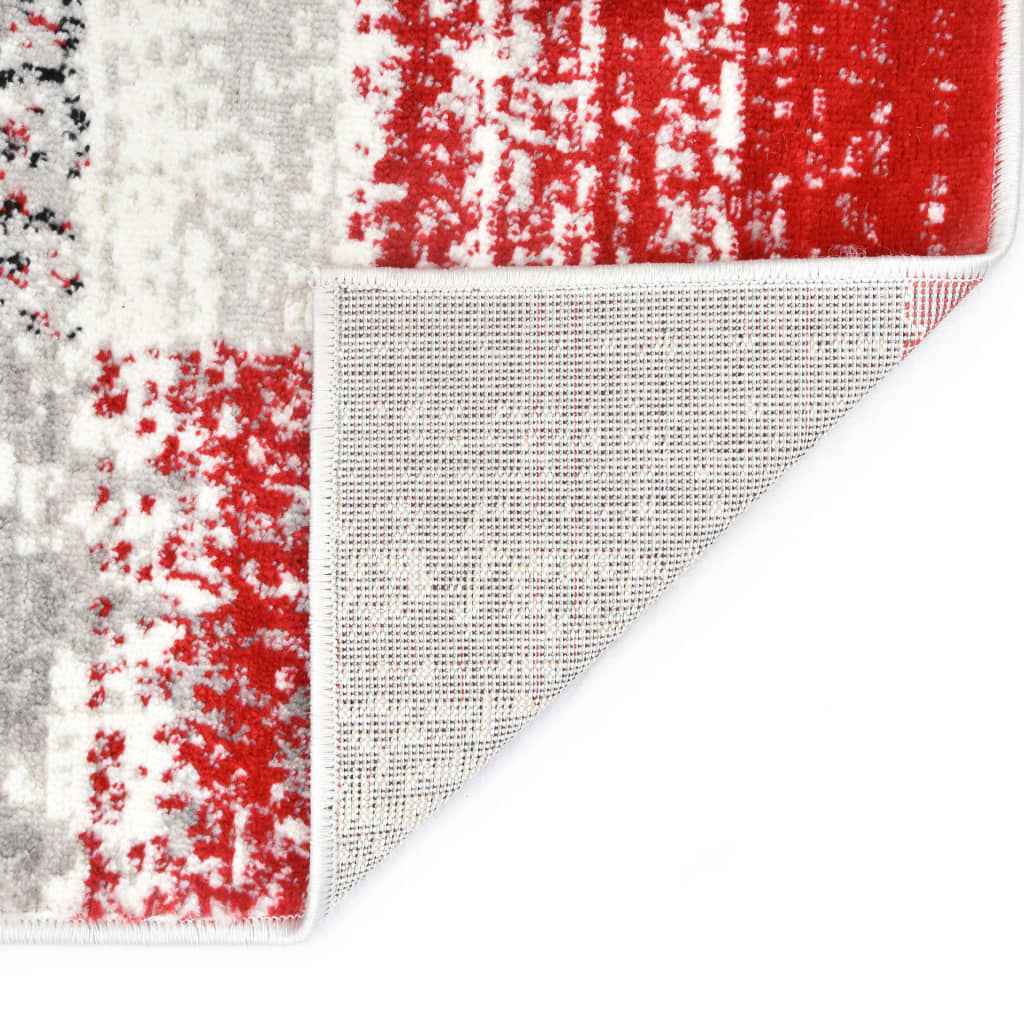 vidaXL Vloerkleed 160x230 cm PP grijs en rood
