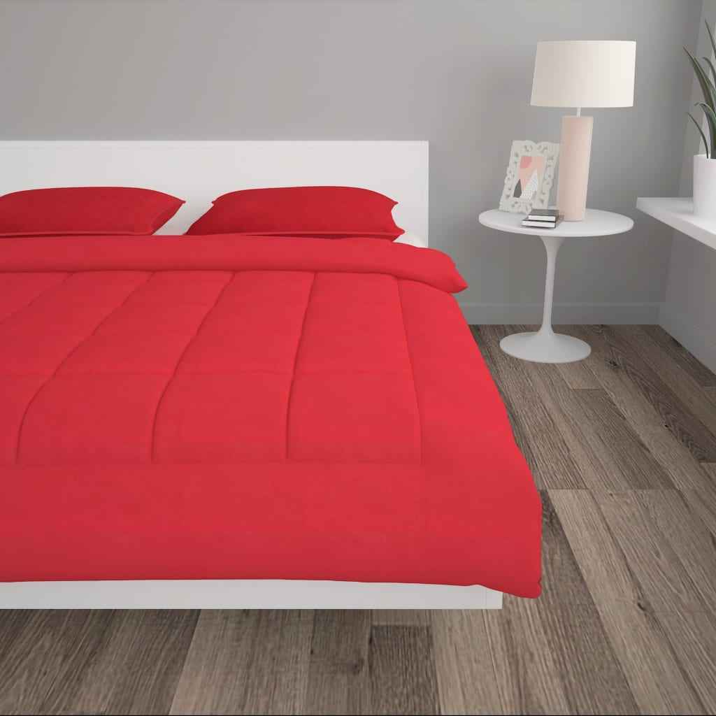 vidaXL 3-delige Winterdekbedset 240x220/60x70 cm stof bordeauxrood