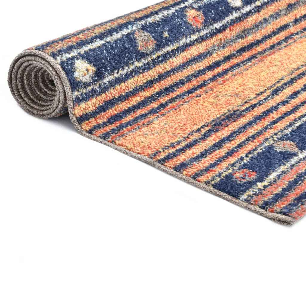 vidaXL Vloerkleed 160x230 PP blauw en oranje