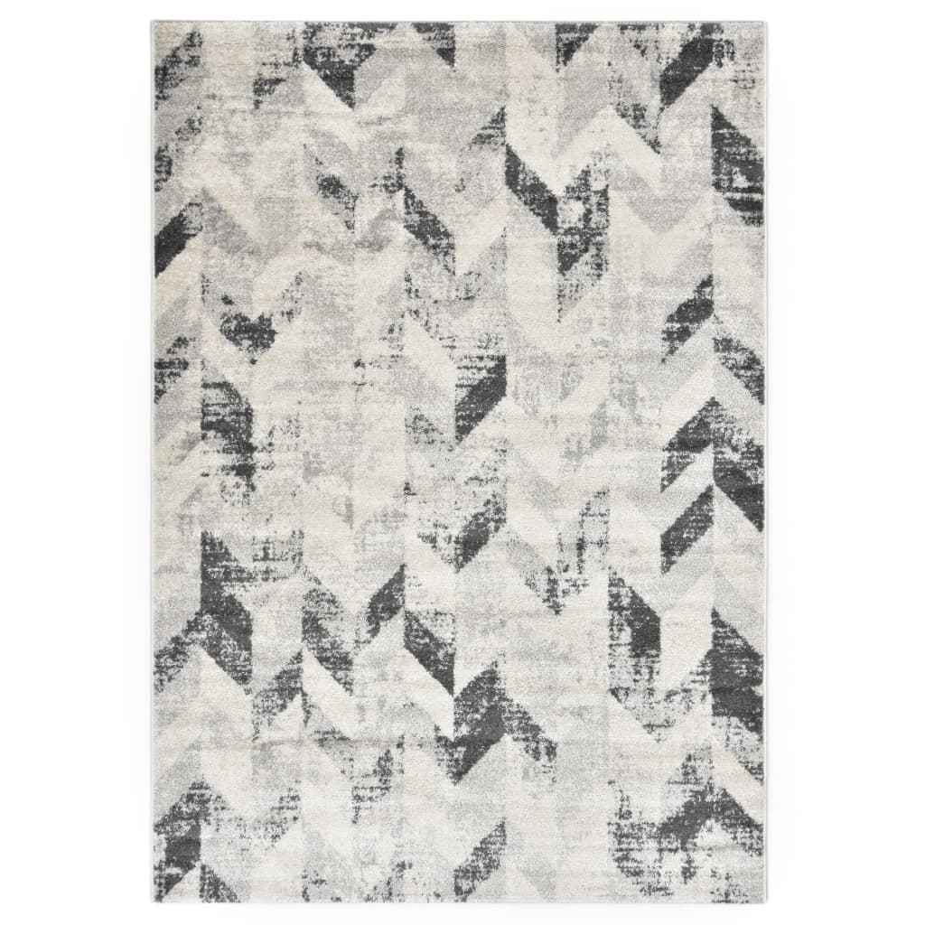 vidaXL Vloerkleed 80x150 cm PP grijs en wit