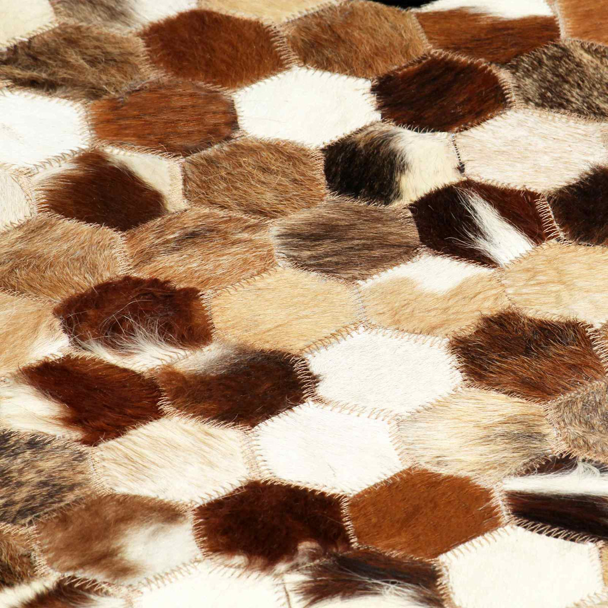 vidaXL Leer Tapijt Patchwork Koeienhuid Bruin 170 x 120 cm Leer