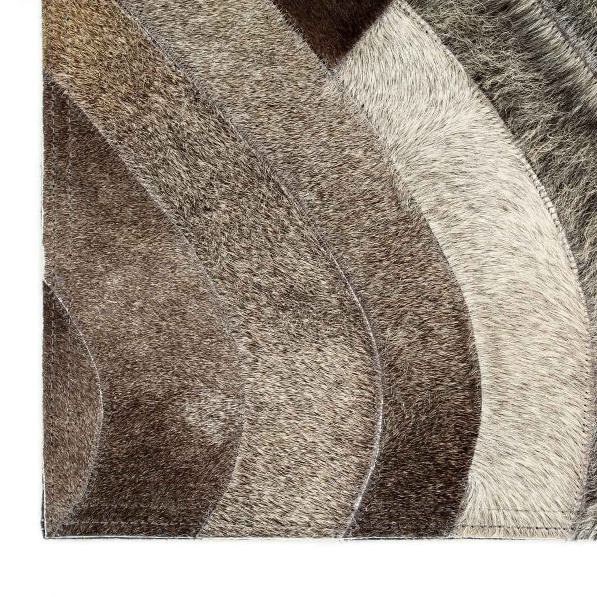 vidaXL Vloerkleed patchwork 160x230 cm echt harig leer grijs/zilver
