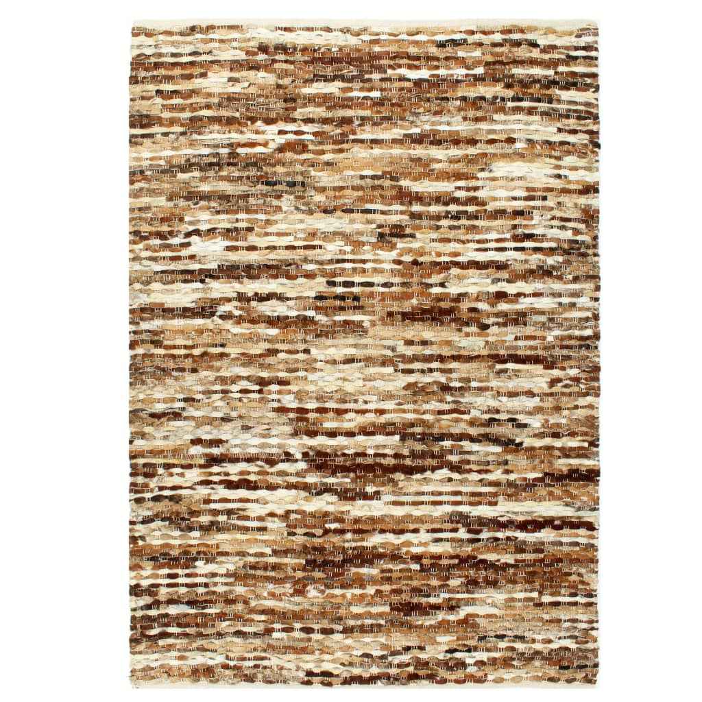 vidaXL Vloerkleed patchwork 80x150 cm echt harig leer zwart en wit