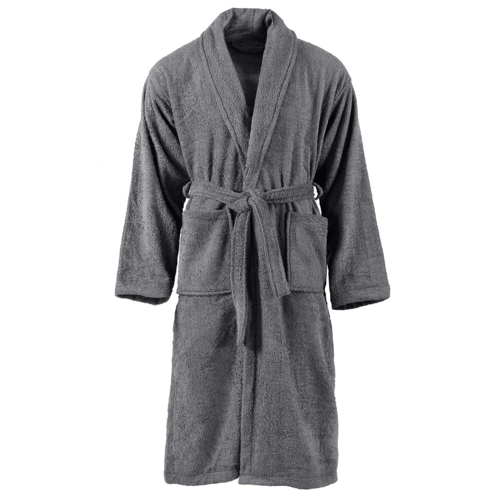 vidaXL Badjas unisex badstof S 100% katoen antraciet