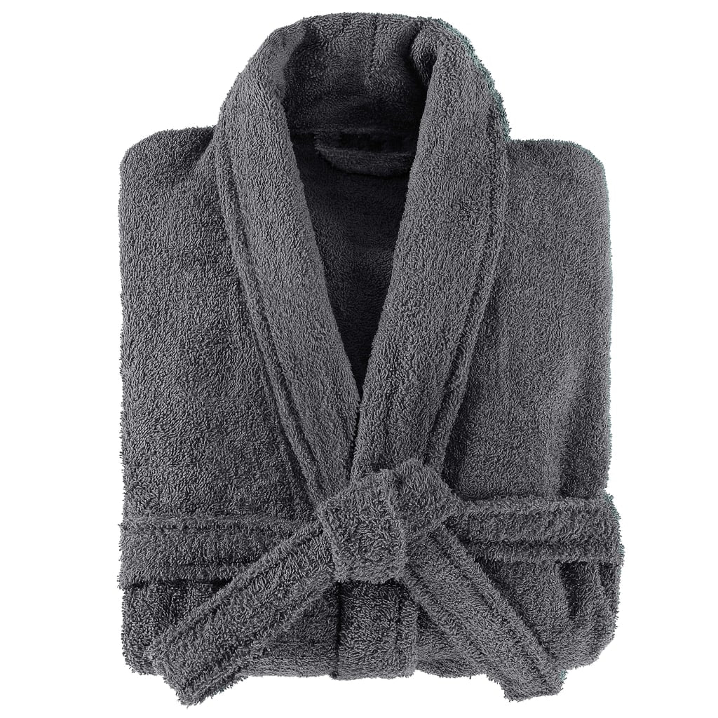 vidaXL Badjas unisex badstof S 100% katoen antraciet