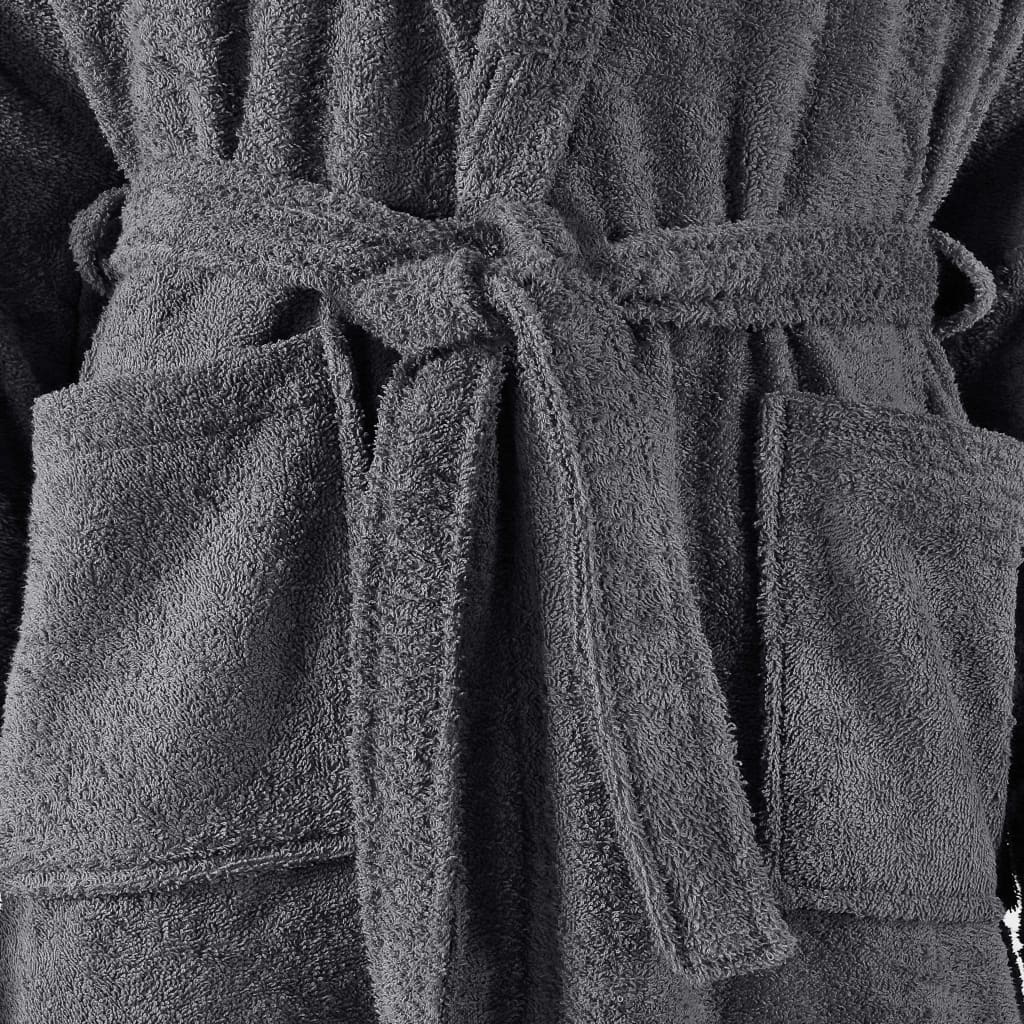 vidaXL Badjas unisex badstof S 100% katoen antraciet