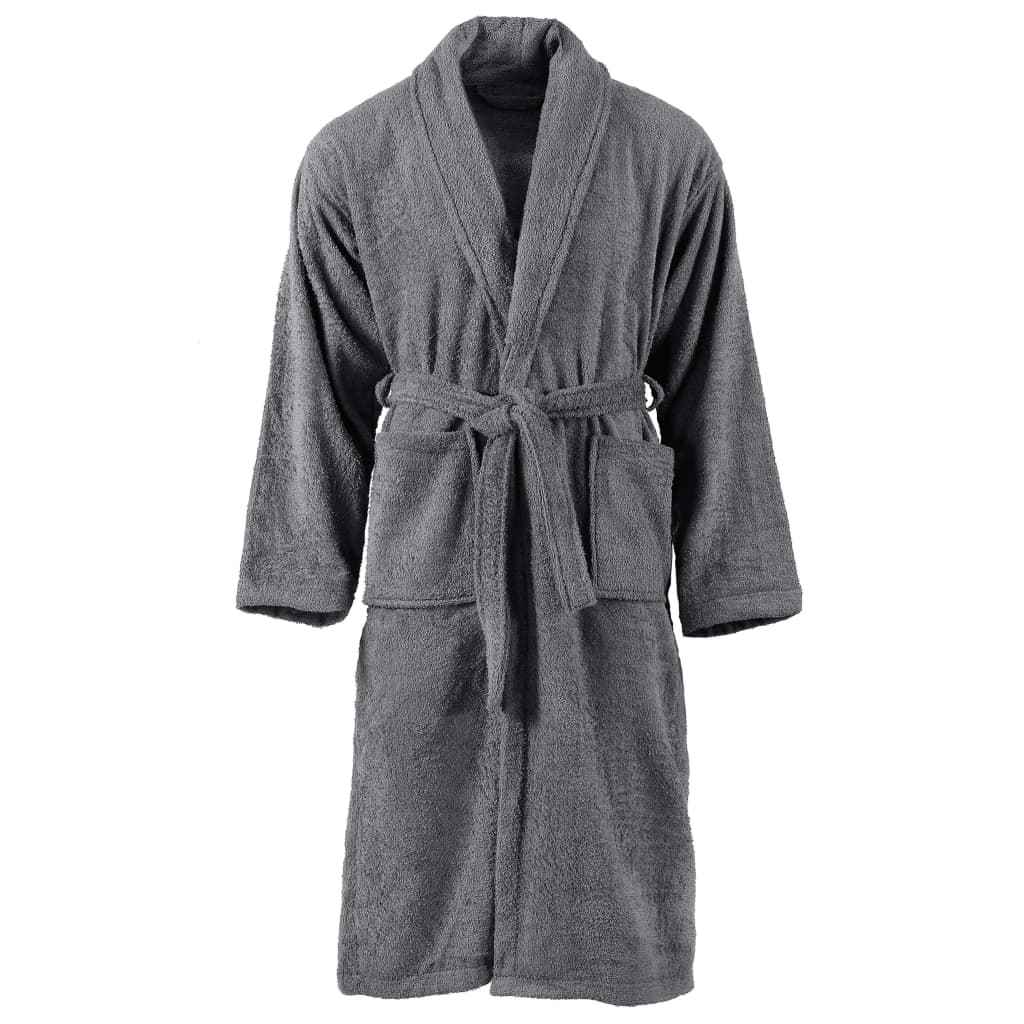vidaXL Badjas unisex badstof S 100% katoen antraciet