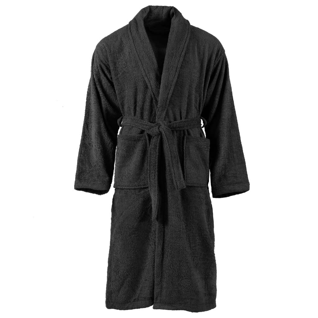 vidaXL Badjas unisex badstof S 100% katoen antraciet