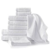 vidaXL 12-delige Doekenset 450 g/m² katoen wit