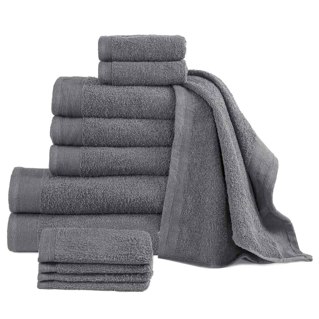 vidaXL 12-delige Doekenset 450 g/m² katoen wit