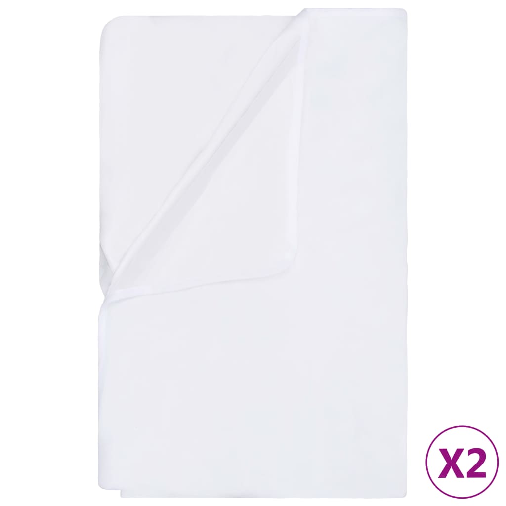 vidaXL Matrasbeschermers 2 st waterdicht 60x120 cm katoen wit