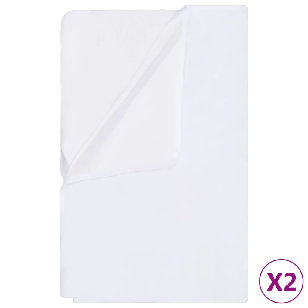 vidaXL Matrasbeschermers 2 st waterdicht 60x120 cm katoen wit