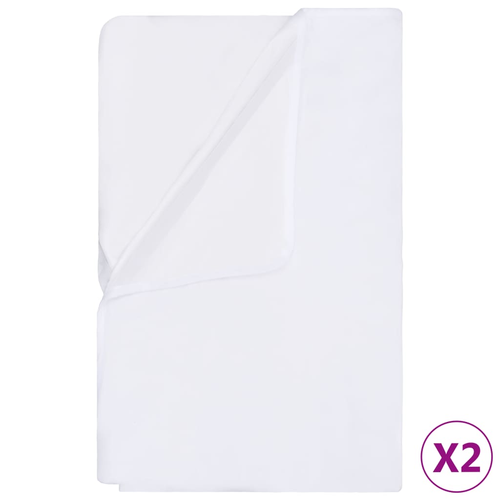 vidaXL Matrasbeschermers 2 st waterdicht 60x120 cm katoen wit