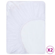vidaXL Hoeslakens 2 st waterdicht 70x140 cm katoen wit