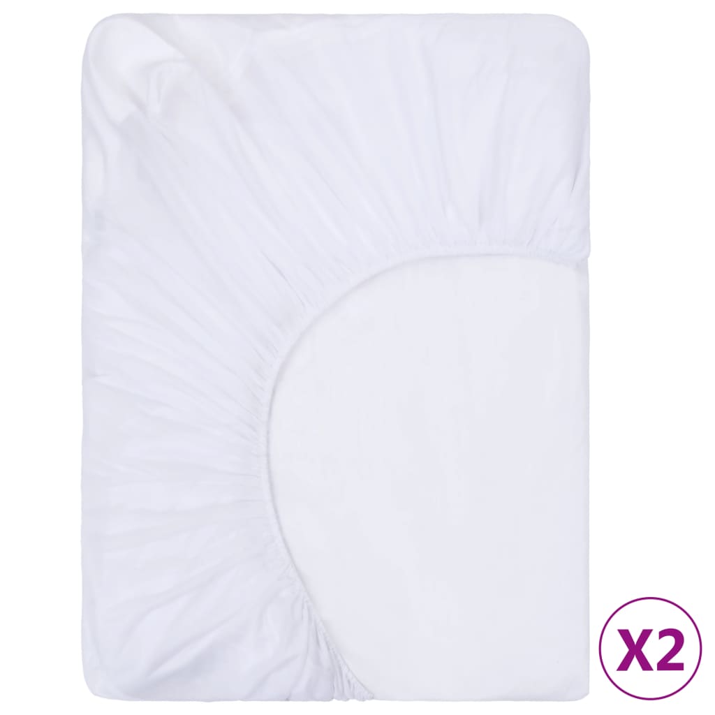 vidaXL Hoeslakens 2 st waterdicht 70x140 cm katoen wit
