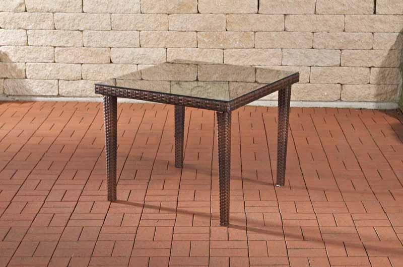 Wicker Tafel Bari bruin gemeleerd,100x100 cm braun-meliert
