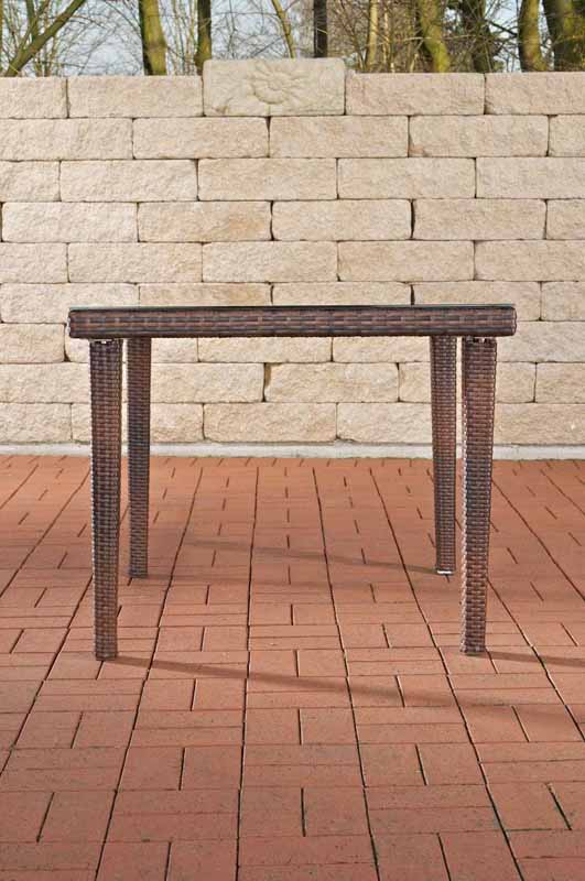 Wicker Tafel Bari bruin gemeleerd,100x100 cm braun-meliert