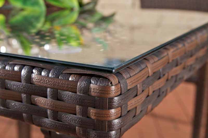 Wicker Tafel Bari bruin gemeleerd,100x100 cm braun-meliert