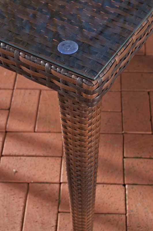 Wicker Tafel Bari bruin gemeleerd,100x100 cm braun-meliert