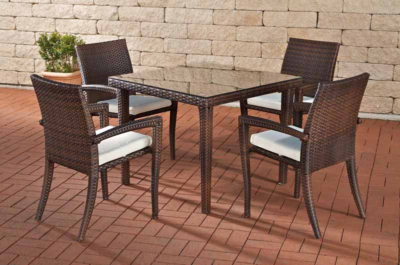 Wicker Tafel Bari bruin gemeleerd,100x100 cm braun-meliert